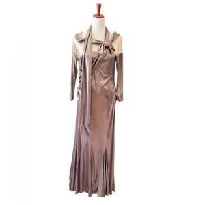 JIKI Monte Carlo Creations Made in France Champagne Gown Size 44‎